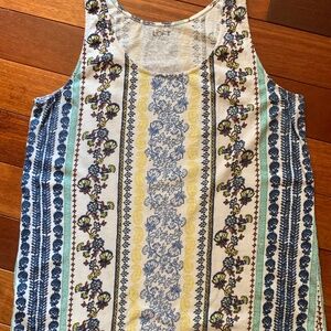 Loft Outlet womens sleeveless tank top in blues and yellow.  Size large